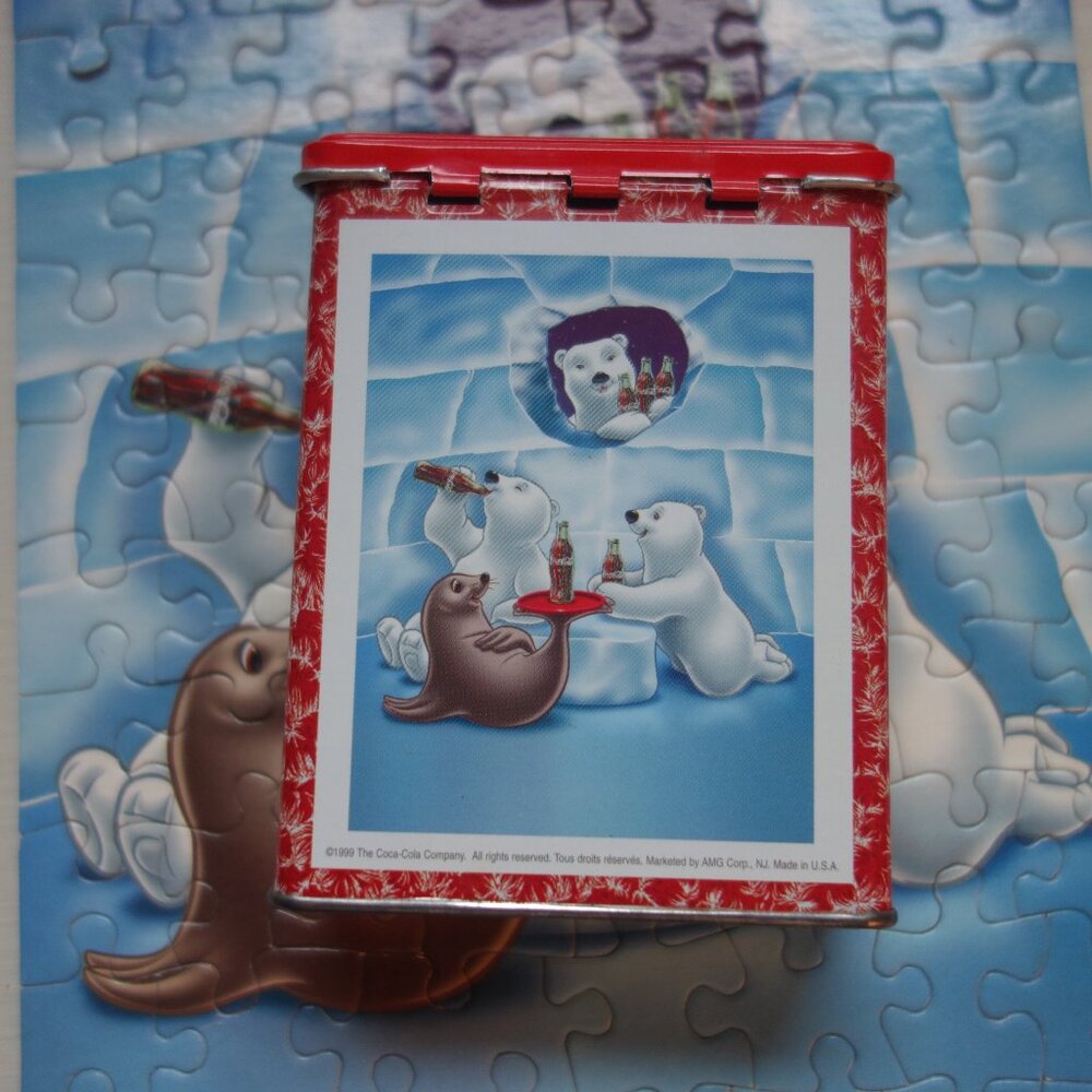 Vintage 1999 Coca-Cola 75-piece Travel Puzzle with Collectible Tin